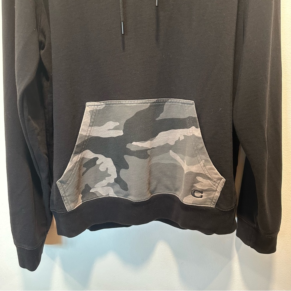 Coach Black Hoodie with Gray Camo Pocket - Picture 3 of 8
